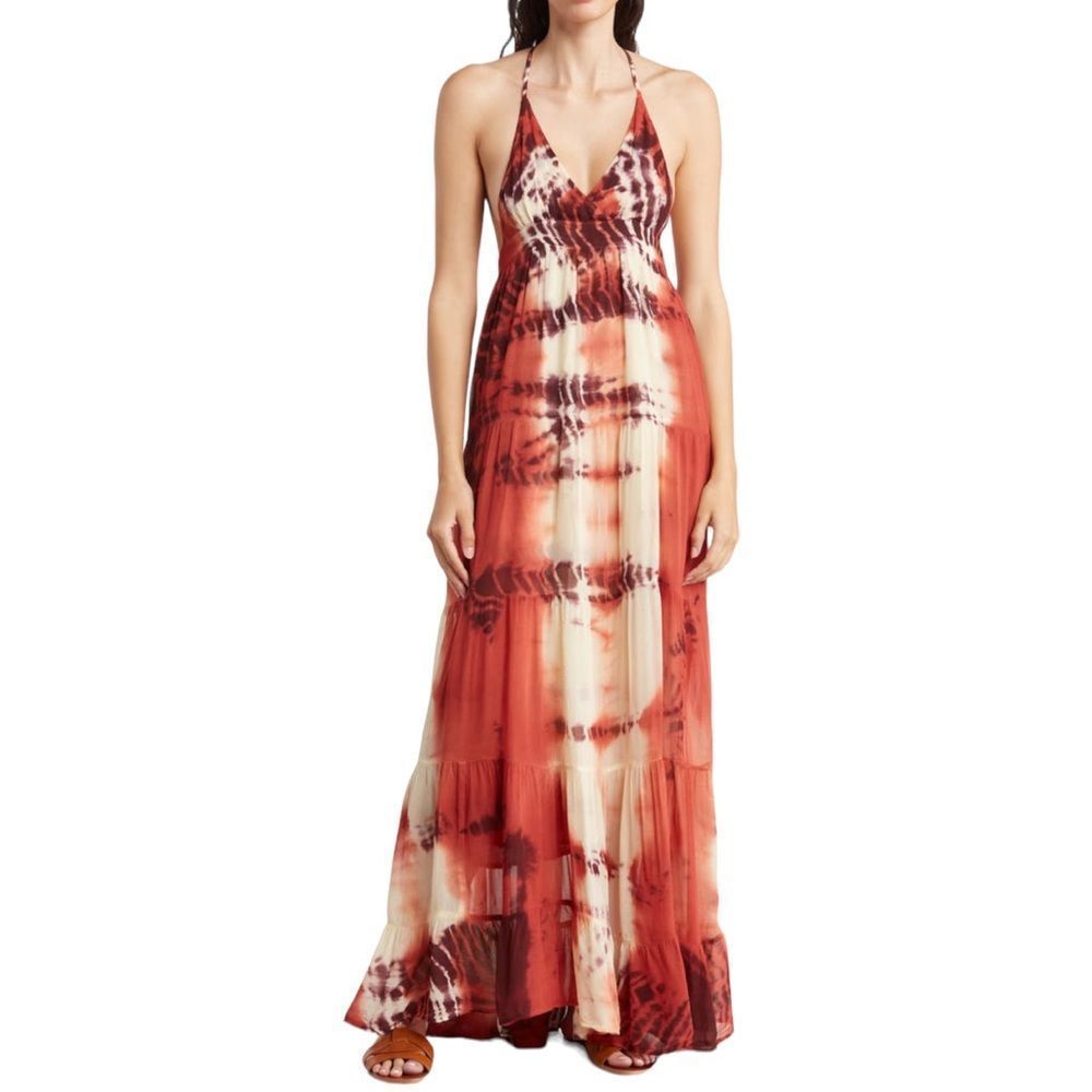 Raga Dress Womens Small Ravi Maxi Halter Tie Dye